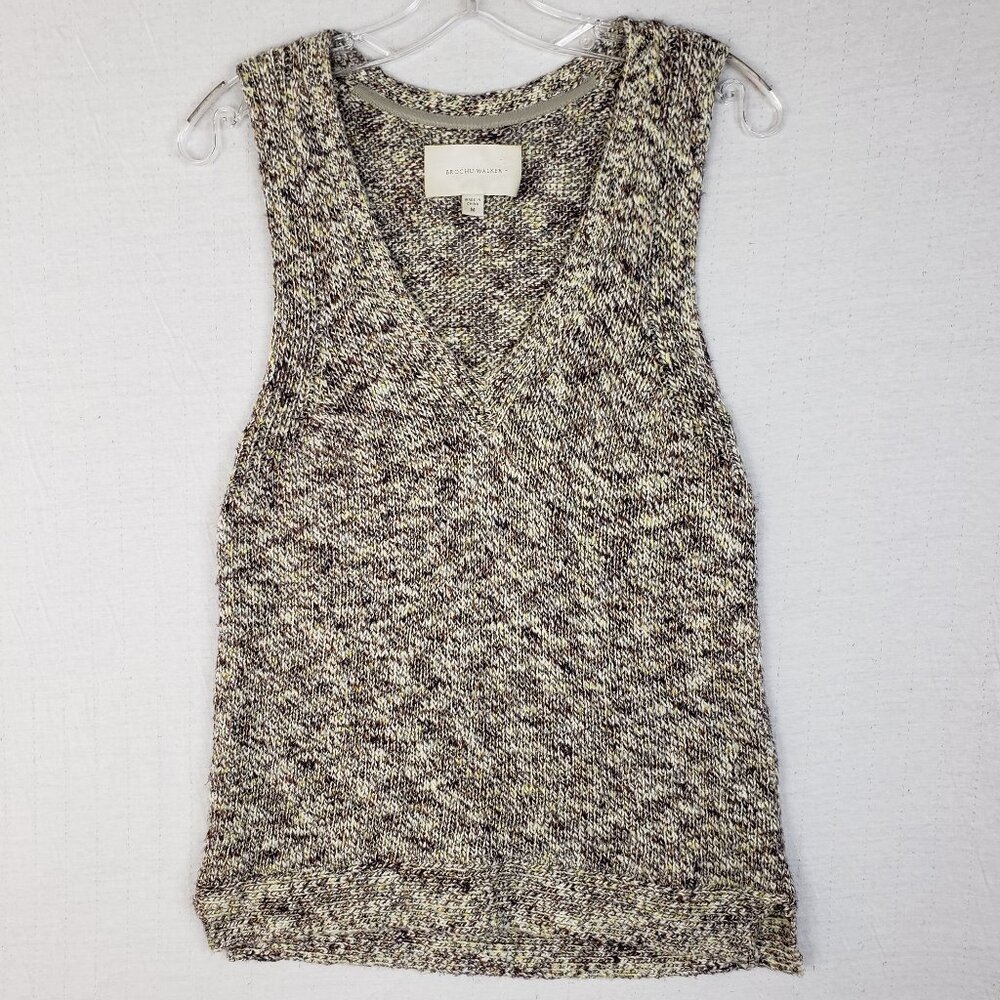 BROCHU WALKER Harley Knit Sleeveless Top Vest Tank Linen Blend size M